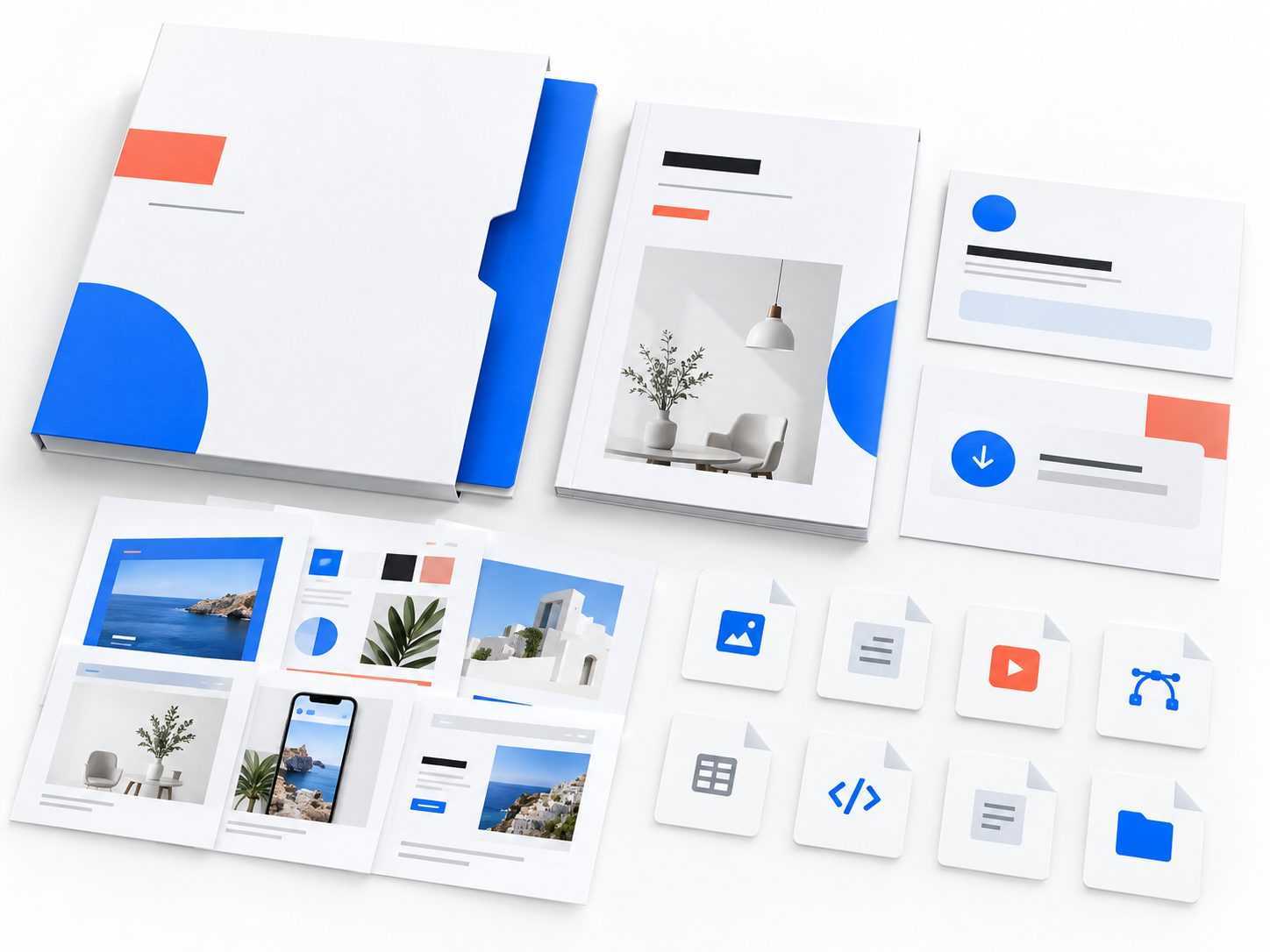 Ett premiumkit för digital mallleverans med organiserade redigerbara filer, startguide och licensmaterial